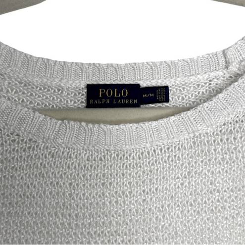 Polo  by Ralph Lauren Linen Open Knit Long Sleeve Crewneck Sweater Size M