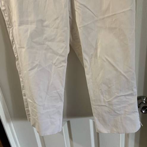 Hillard & Hanson  White Cropped  Stretch Pants 10