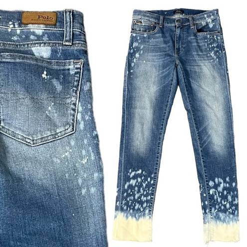 Polo  Ralph Lauren Paint Bleach Splatter The  Tompkins Skinny Jeans Size 28