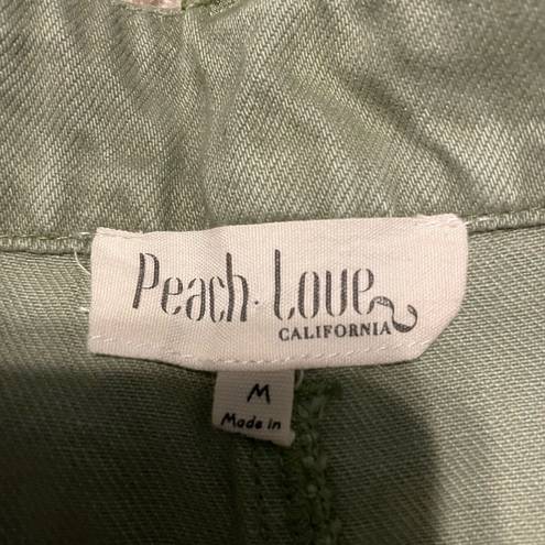 Peach Love California Green festival denim shorts