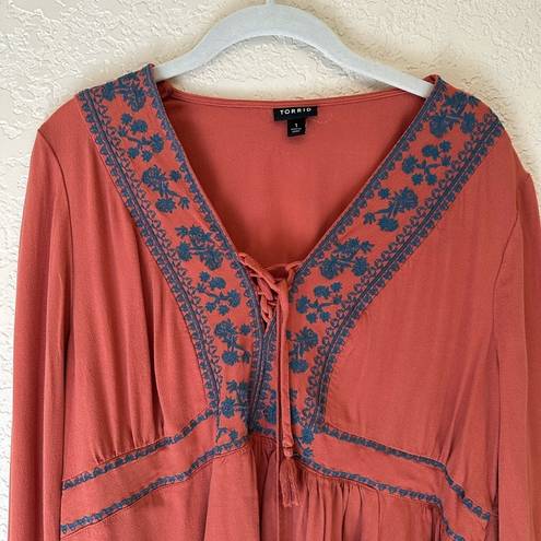 Torrid Boho Fall Style Flowy Blouse - Size 1