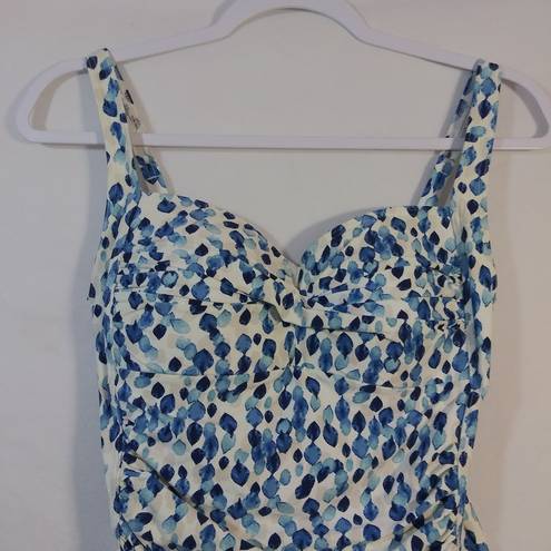 Petal Nip Tuck Plunge Louise Tummy Control Swimsuit Blue  Slimming Size 8