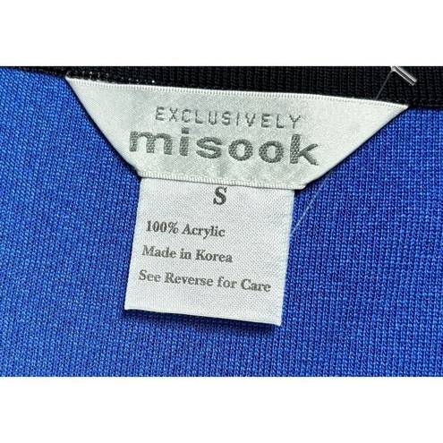 Misook  2 piece Cardigan Twinset Tank Size Small Cardigan Size Medium Blue Black