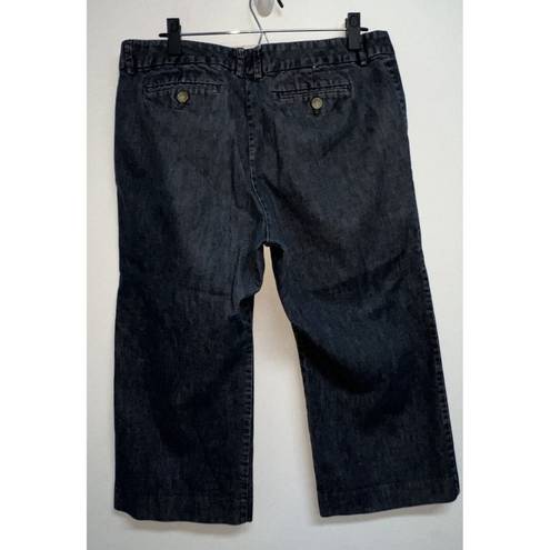 Gap  Factory Y2K Womens Dark Denim Cropped Blue Jeans SZ 14 Wide Leg Stretch Mid