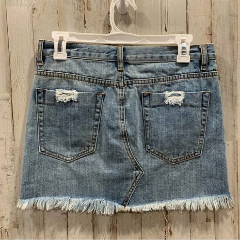 superdown NWT  Denim Mini Skirt Raw Hem Distressed