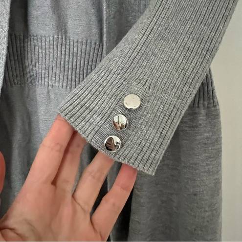 89th and Madison  Gray Open Knit Button Detail Cardigan Size Small EUC