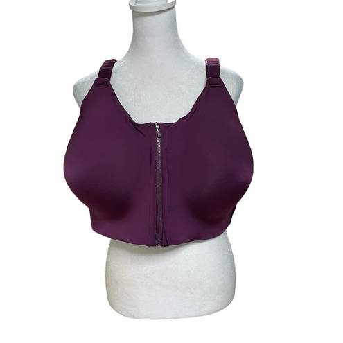 Torrid Active Purple Zip Front Padded Wireless Hi-Impact Sport Bra Size 46DD