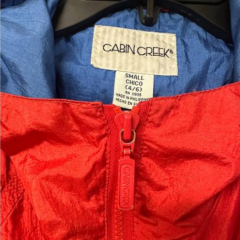 Cabin creek  oversized Women's Red and Blue Jacket EUC