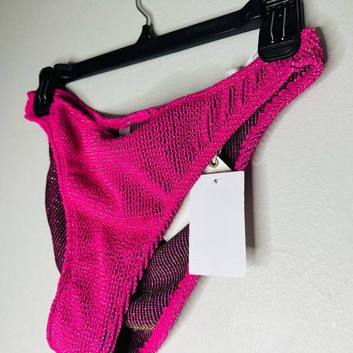 Good American NWT  Women’s Fuschia Pink Swimsuit Bikini Set Size 3/4 US Large