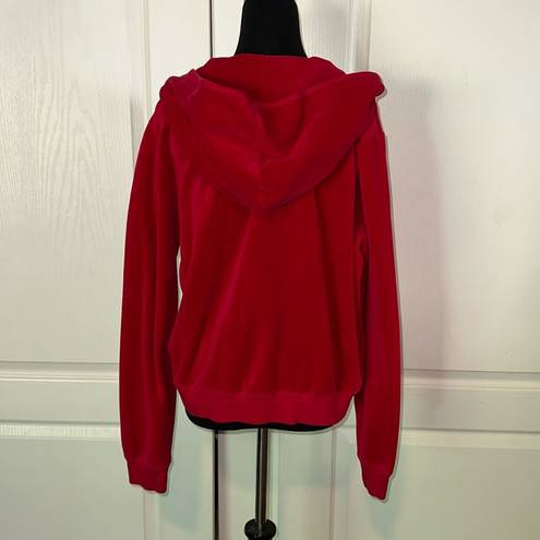 Brighton  RED VELVET VELOUR ZIP UP HOODIE