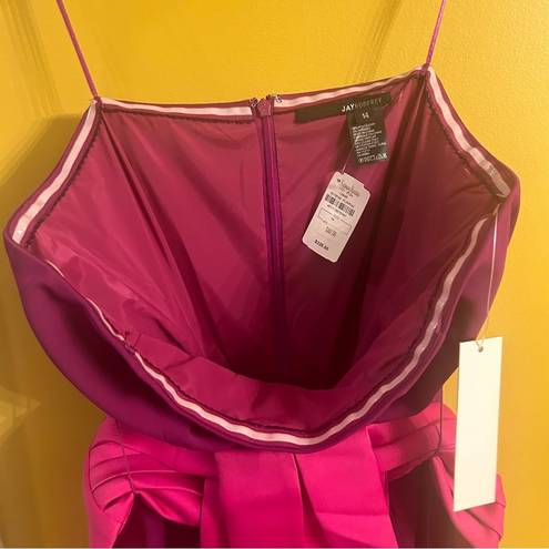 Jay Godfrey  NEW Neiman Marcus strapless evening gown, sash, fuschia, size 14