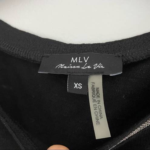 MLV Collection MLV Distressed Linen Tee Shirt in Black size XS