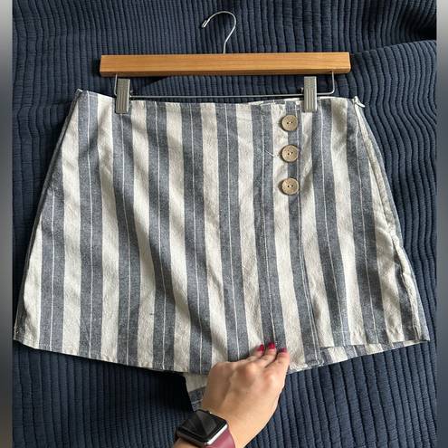 Pull & Bear Pinstripped Blue & White Skort