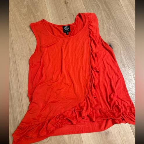 Bobeau  Orange Ruffle Tank