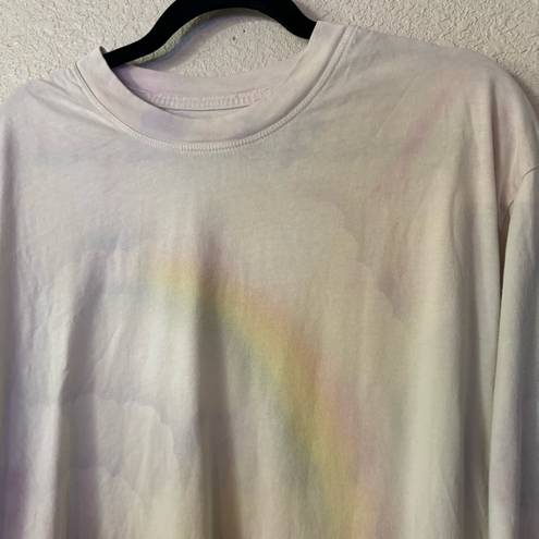 Unif  Multicolor Rainbow Tie Dye Long Sleeve T Shirt Cotton size medium