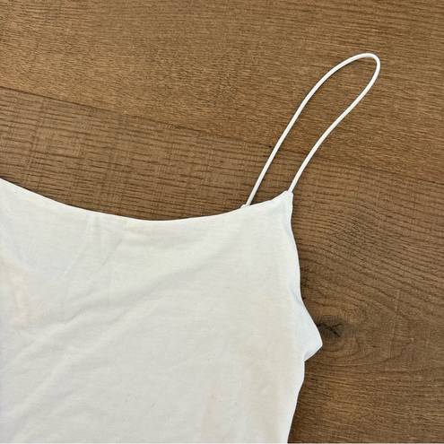 Wilfred Free  aritzia white thin spaghetti strap crop tank top