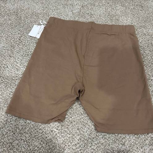 Good American Women’s Size 7  Brown Lounge Bike Shorts