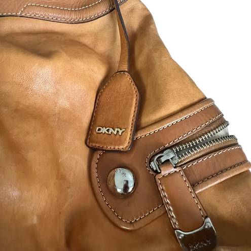 DKNY  Brown Leather Hobo Shoulder Bag.