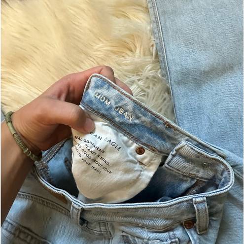 American Eagle  Light Wash Distressed Mom Jeans