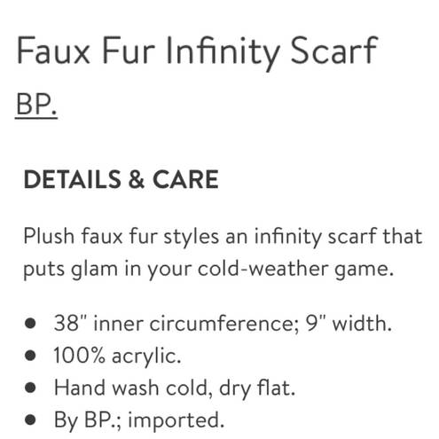 BP  Faux Fur Infinity Scarf