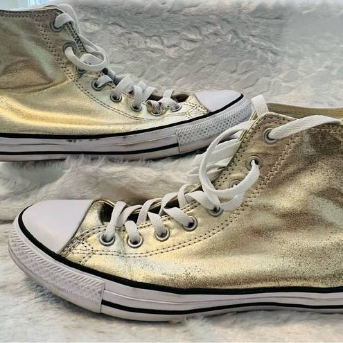 Converse  Chuck Taylor All Star High Top Metallic Gold Sneakers Unisex 12 women