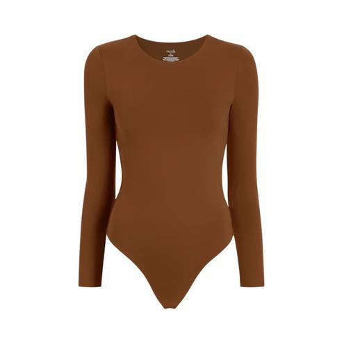 One Piece Nuuds Chocolate Brown Long Sleeve Bodysuit  Womens Size M