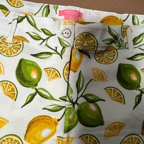 Isaac Mizrahi  New York Tailored Shorts Chino Lemon Printed Flat Front Womens 16