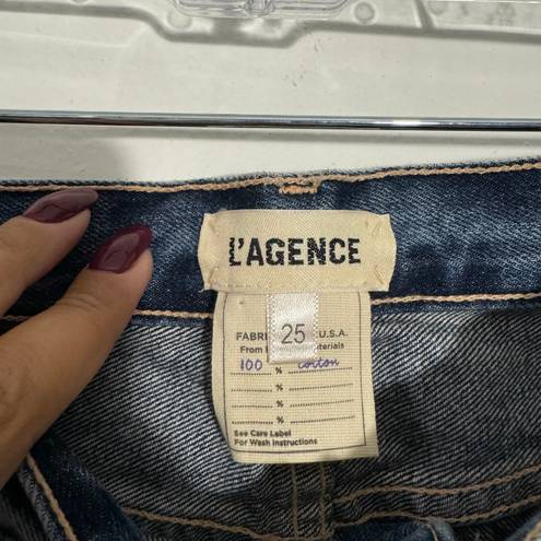 L'Agence New L’agence Cropped Ripped Maternity Jeans Raw Hem Size 25