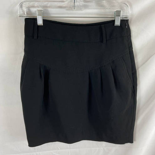 ZARA  Basic Pleated Black Mini Skirt XS