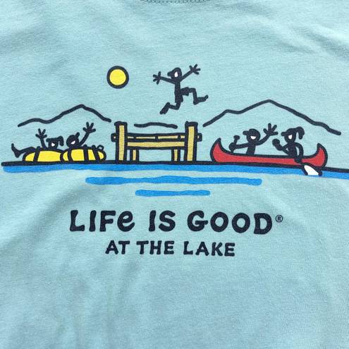 Life is Good  Womens Size S At the Lake T Shirt Top Blue  Short Sleeve NEW GIFT