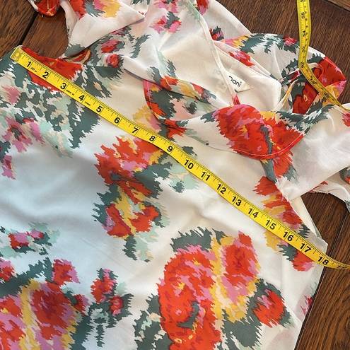 Davi & Dani  Floral Midi Dress Medium Red Orange Yellow Green white Off shoulder