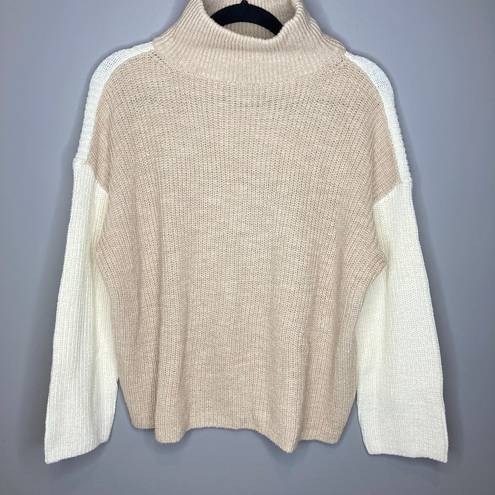 Lou & grey NWT  Colorblock Turtleneck Knit Sweater Size Small