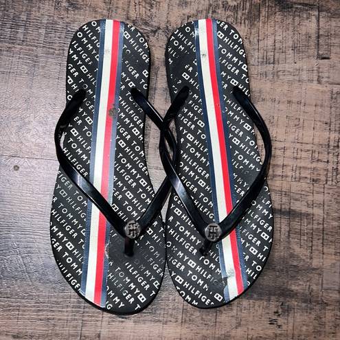 Tommy Hilfiger  flip-flops size 9 monogram casual summer