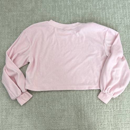 Stoney Clover Lane  matching set baby pink terry cloth sweatshirt boxer short