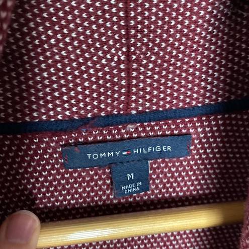 Tommy Hilfiger  bird’s eye burgundy shawl pima cotton blend  open cardigan size M