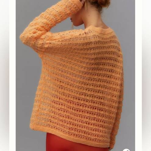 Pilcro  Open-Stitch Pullover Wool Blend Orange Sweater NWT