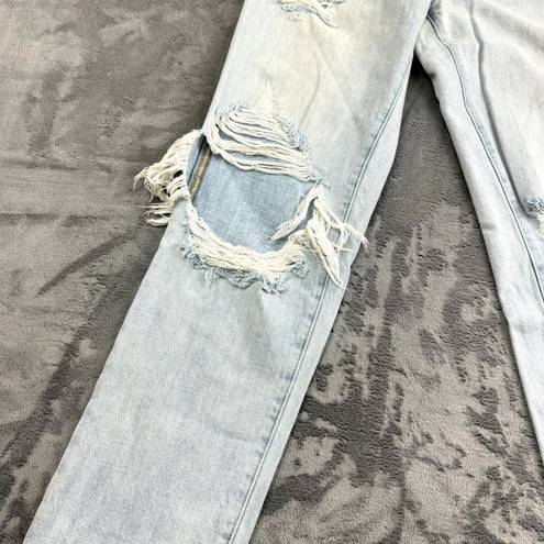 Pistola  Jeans Womens Size 27 Straight Distressed High Rise Light Wash Chic Mom