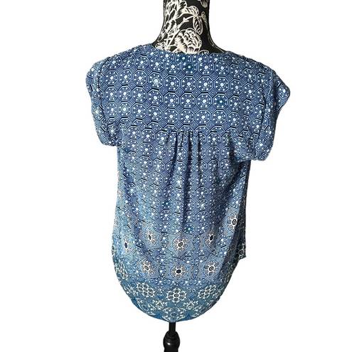 Black Rainn  Womens top sleeveless blue floral small