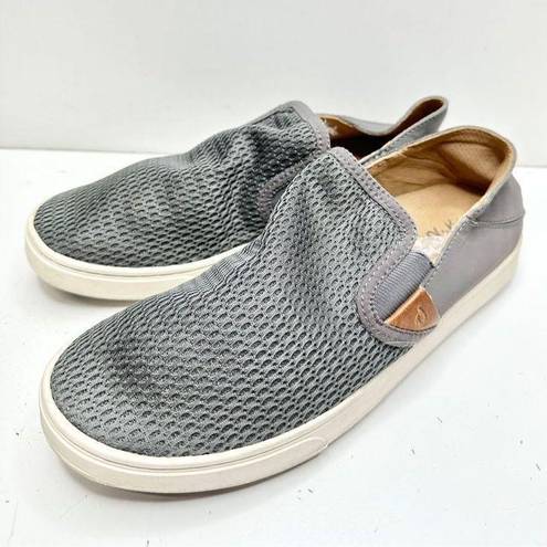 Olukai  Shoes Womens Size 8US 38EU Slip On Pehuea Sneakers Gray Mesh