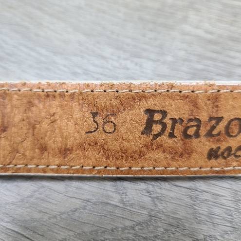Krass&co Brazos Joe Belt . White & Black Cow Print Leather Belt Size 36