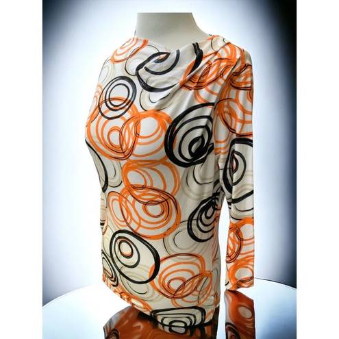 St. John  quarter sleeve ruched tunic multi swirl exclusive to Nordstrom small