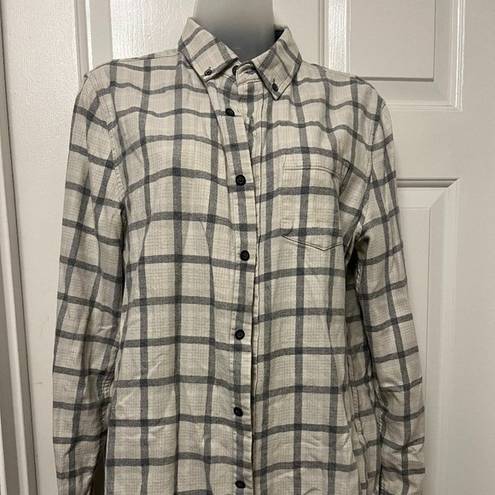 AG Adriano Goldschmied Adriano Goldschmied Grey & White Flannel Style Shirt