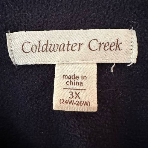 Coldwater Creek  blue floral fleece pullover