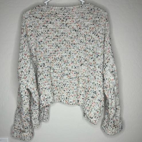 The Moon  & Madison Women Size M Multi Colored Open Front Boxy Cropped Cardigan