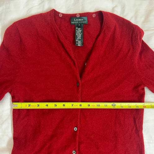 Ralph Lauren Red Wool, Cashmere, & Angora Rabbit Hair Cardigan Sweater Sz Small