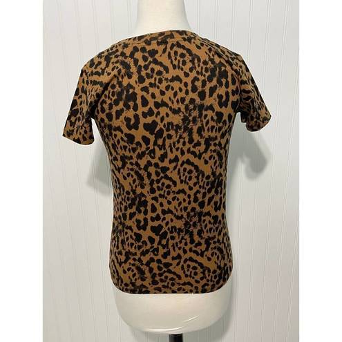 n:philanthropy  Jigsaw BFF T-Shirt Leopard Animal Print Brown Black XS