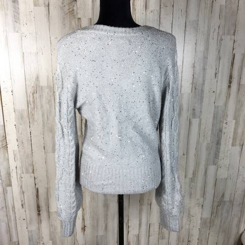 Rachel Parcell  Sequin Puff Sleeve Sweater Pullover