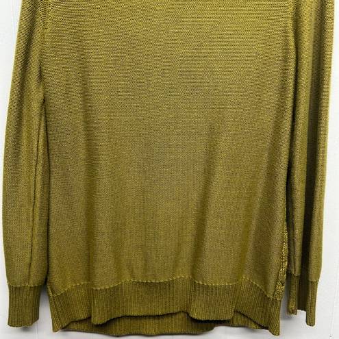 Coldwater Creek  Olive Green Women's Pullover Knit Sweater Size Medium Cowl Neck