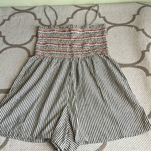 American Eagle  Outfitters smocked linen blend shorts romper