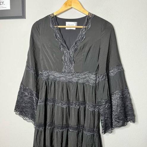 Tuckernuck  Hyacinth House Dress Lace Black Lydia Boho Maxi Dress Sz XXS